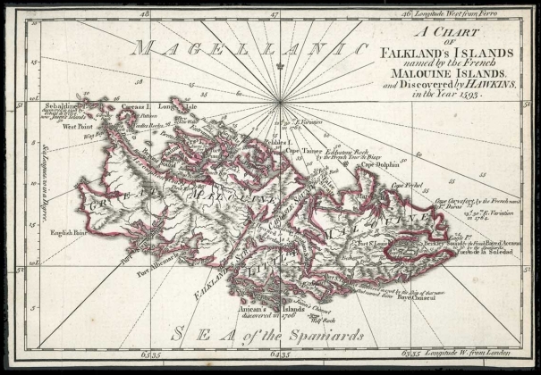 Фолклендские острова. Карта Т. Джеффри. 1771
