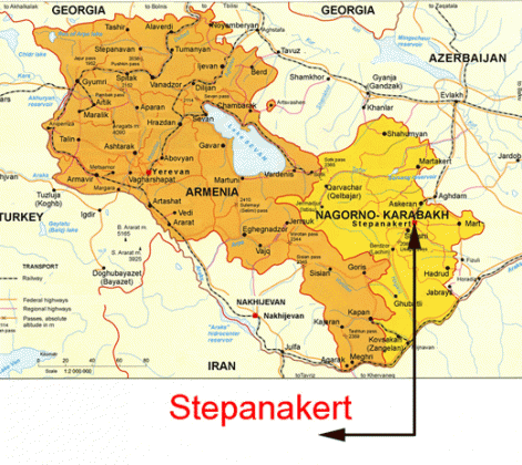 Нагорно-Карабахская Республика. Карта