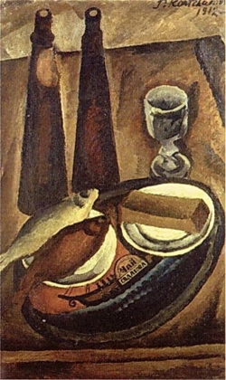 Петр Кончаловский. Натюрморт. Пиво и вобла. 1912
