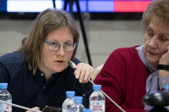 Екатерина Бахренькова на общественных слушаниях в Общественной палате Российской Федерации 30 октября 