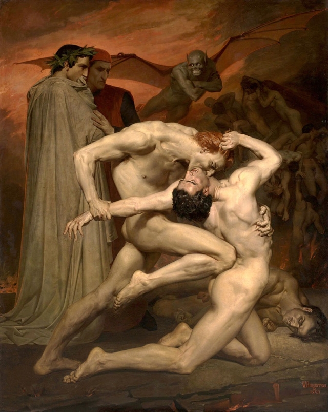 Вильям-Адольф Бугро. Данте и Вергилий в аду. 1850
