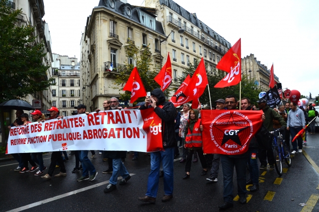 Демонстрация в Париже против пенсионной реформы. 2019