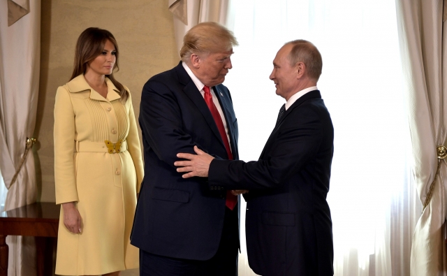 Встреча Владимира Путина с Дональдом Трампом и Меланьей Трамп. Хельсинки. 2018 