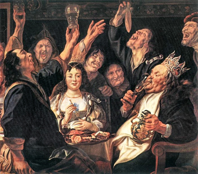 Пир во время чумы. Якоб Йорданс. Праздник бобового короля. 1645