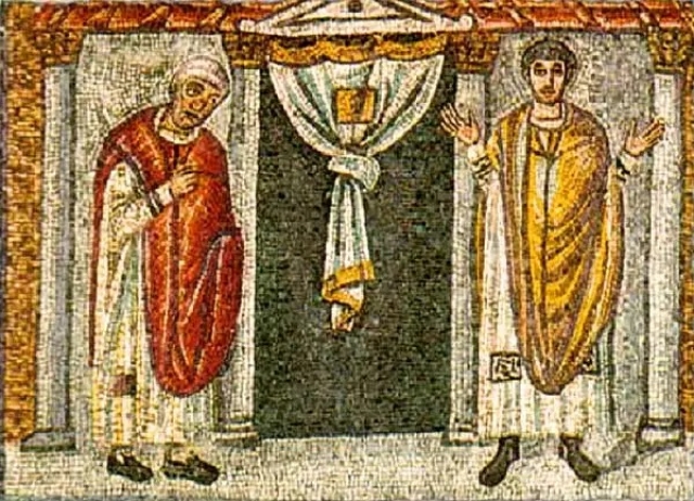 Равеннская мозаика «Мытарь и Фарисей». V век