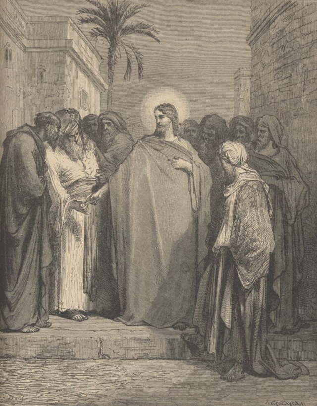 Гюстав Доре. Спор Христа с фарисеями. 1866