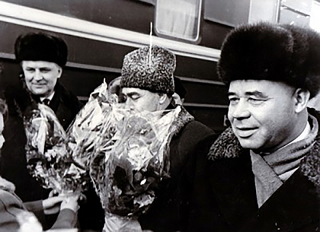 Пётр Шелест и Леонид Брежнев в Донецке. 1967