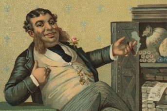 Плакат 1902 года. Богач и бедняк (фрагмент)