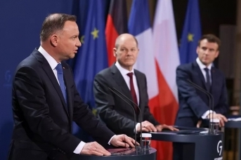 Анджей Дуда, Олаф Шольц и Эммануэль Макрон © Сайт президента Польши