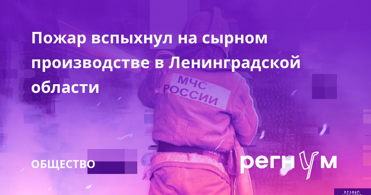 Пожар вспыхнул на сырном производстве в Ленинградской области