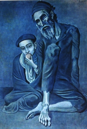 Пабло Пикассо. Старый еврей с мальчиком (1903)