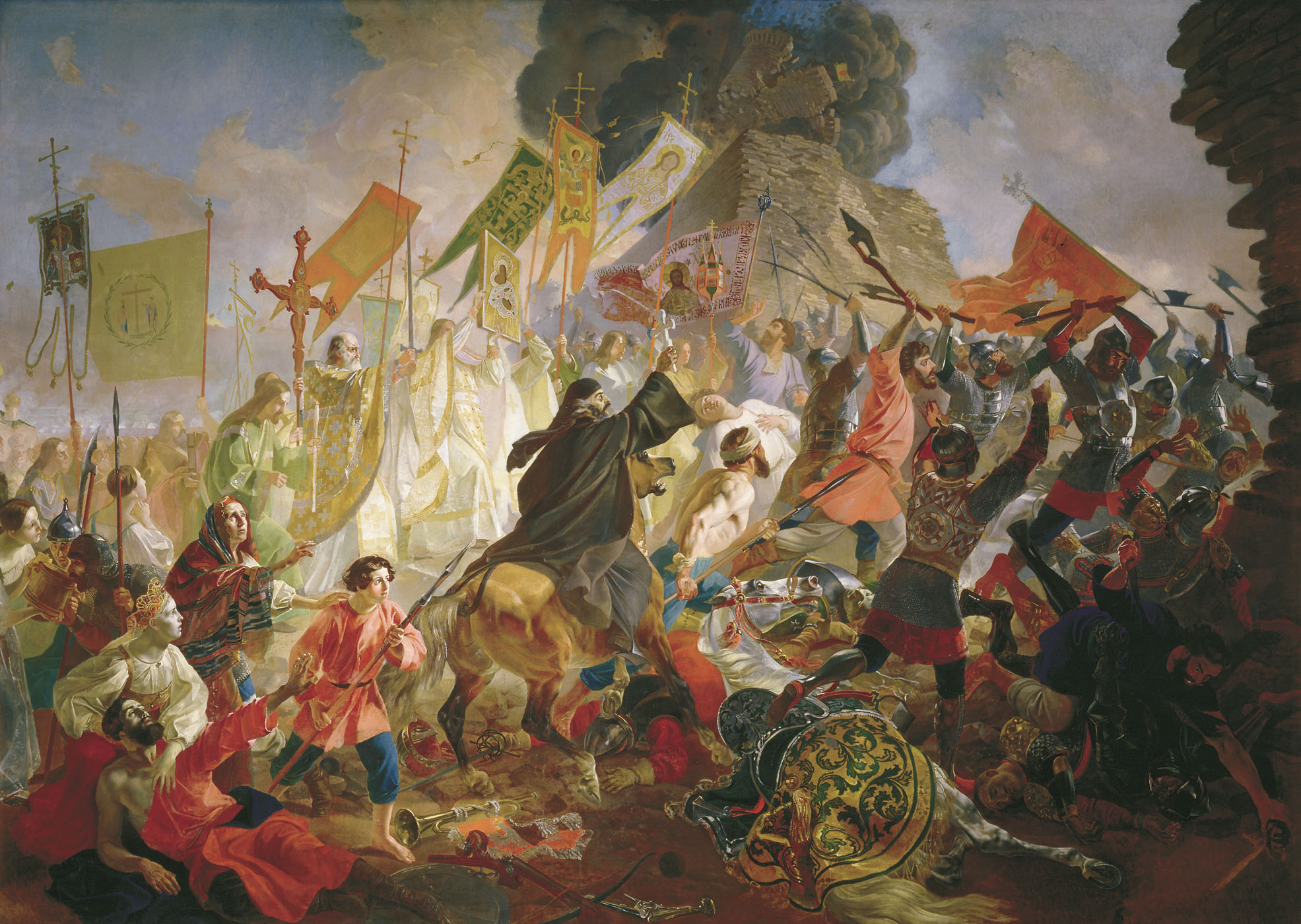 Осада Пскова польским королем Стефаном Баторием в 1581 году. КМК по композиции очень напоминает все-таки итальянскую трагедию.
