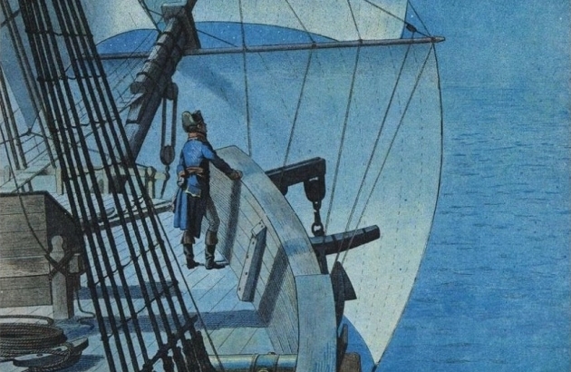 Наполеон в иллюстрациях де Бревиля. Возвращение из Египта. 1912 (фрагмент)