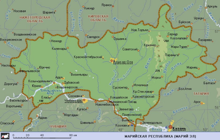 Карта Марий Эл Фото
