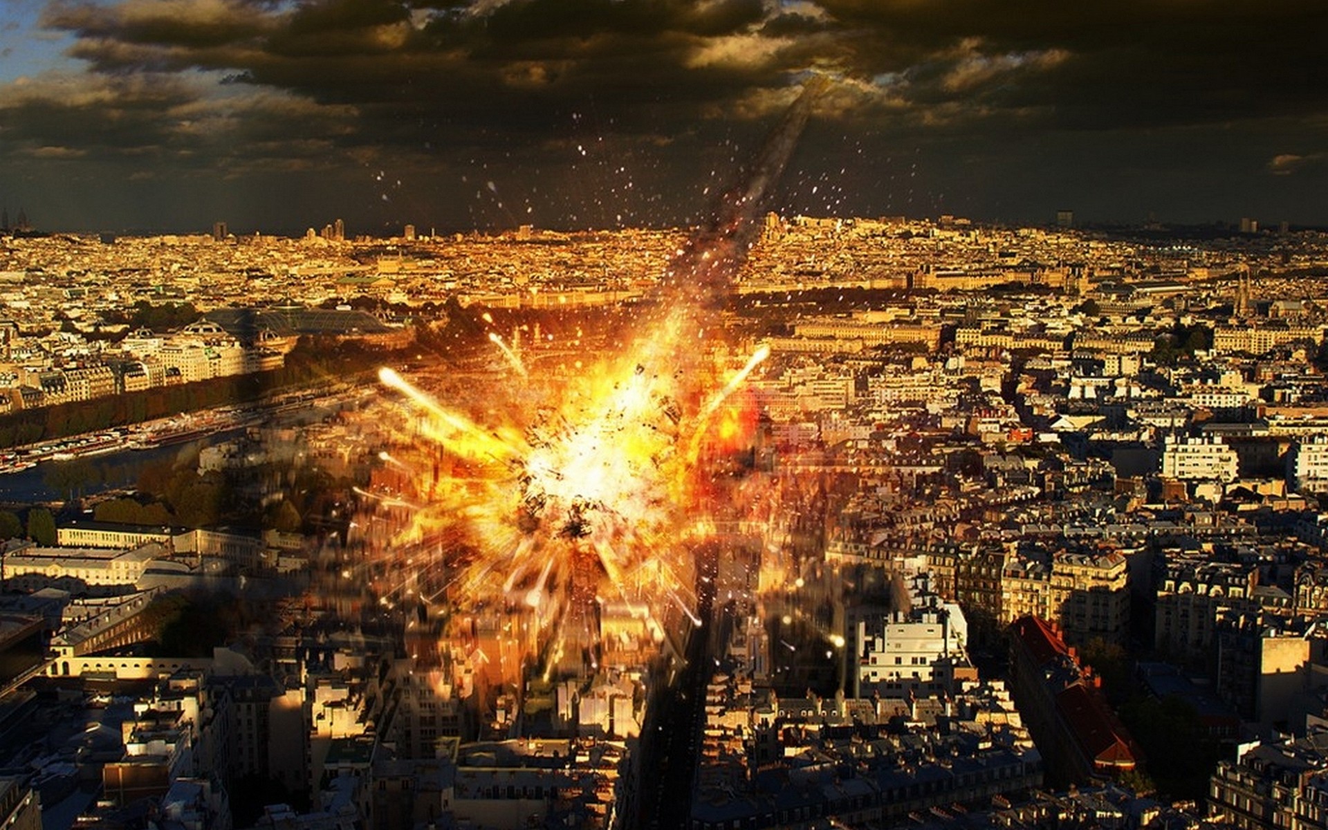 Конец света 21. Конец света. Город в огне. Падение метеорита на город. Армагеддон город.