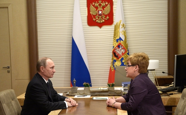 Рабочая встреча Владимира Путина с Натальей Ждановой. 17 февраля 2016 года