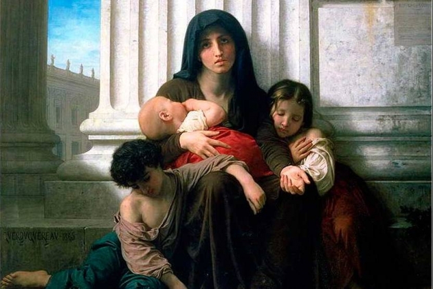 Вильям Бугро. Мать, просящая милостыню. 1865