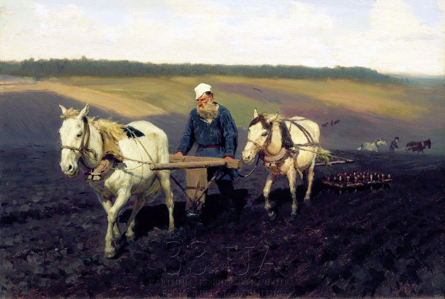 Илья Репин. Пахарь Л.Н.Толстой на пашне. 1887