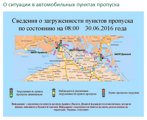 Появился онлайн-сервис, показывающий загрузку пунктов пропуска в Крым