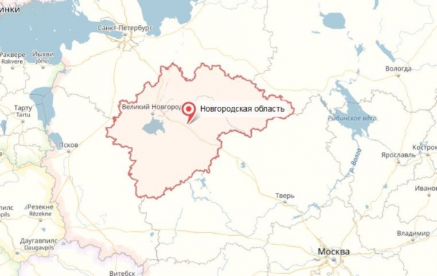 Новгородская область на карте России