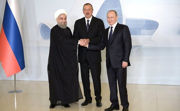 Владимир Путин, Ильхам Алиев и Хасан Рухани