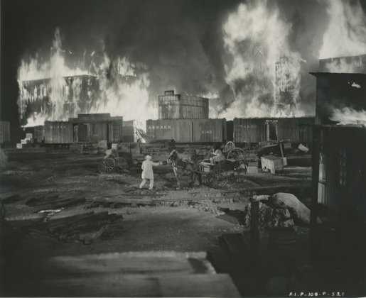 Сцена пожара в Атланте. В кадре статисты
