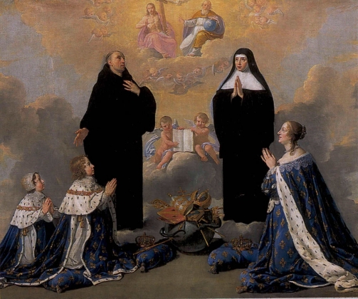 Анна Австрийская с детьми, молящаяся Св. Троице со Св. Бенедиктом и Св. Схоластикой, 1640-е