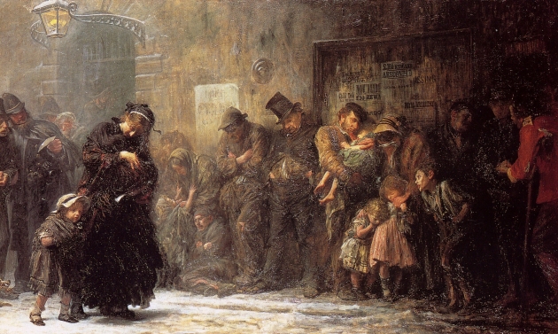 Люк Филдес. Голодные и бездомные (фрагмент). 1874