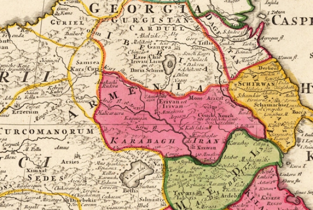 Армения на карте Государства Сефевидов, 1720 год