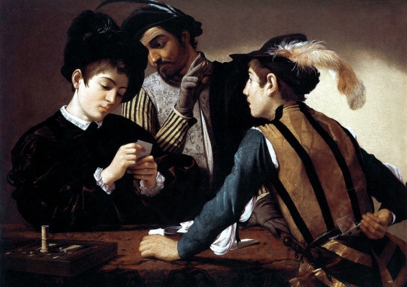 Микеланджело Караваджо. Шулеры. 1596