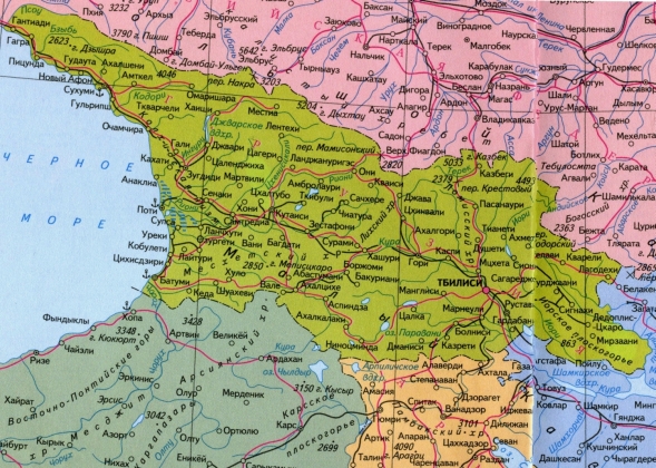 Грузия на карте