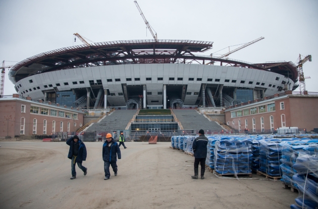 Строительство стадиона в Санкт-Петербурге. 2014