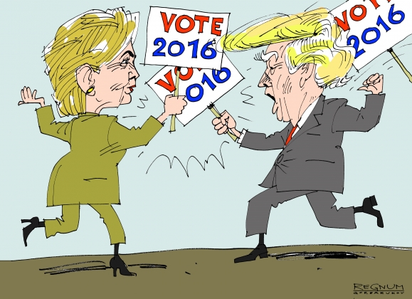 Карикатура на предвыборную борьбу Трампа и Х.Клинтон