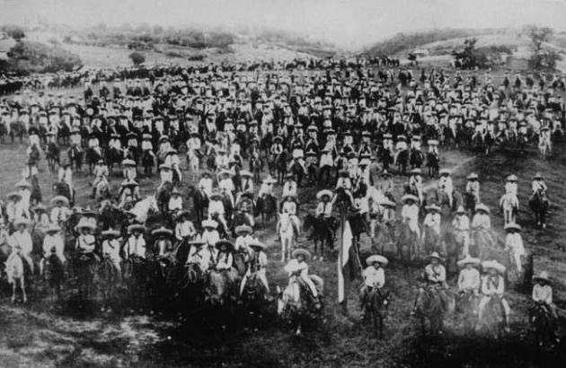 Emiliano Zapata with army of revolutionaries