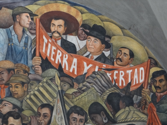 Diego Rivera. History of Mexico. To 1945. Mural representing Zapata