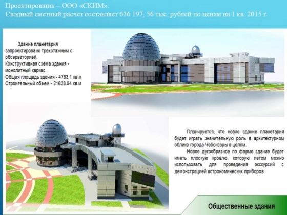 На планетарий в Чебоксарах потребуется около 640 млн рублей