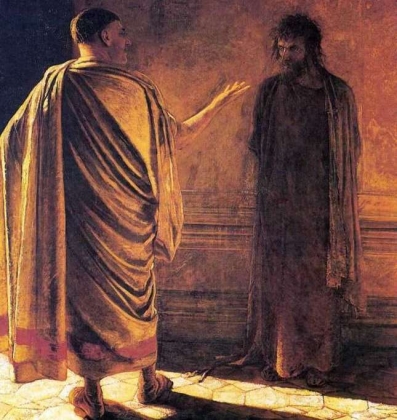 Николай Ге. Что есть истина? Христос и Пилат. 1890