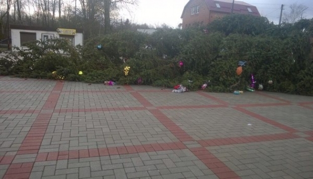 Упавшая Новогодняя Елка Упавшая Новогодняя Елка