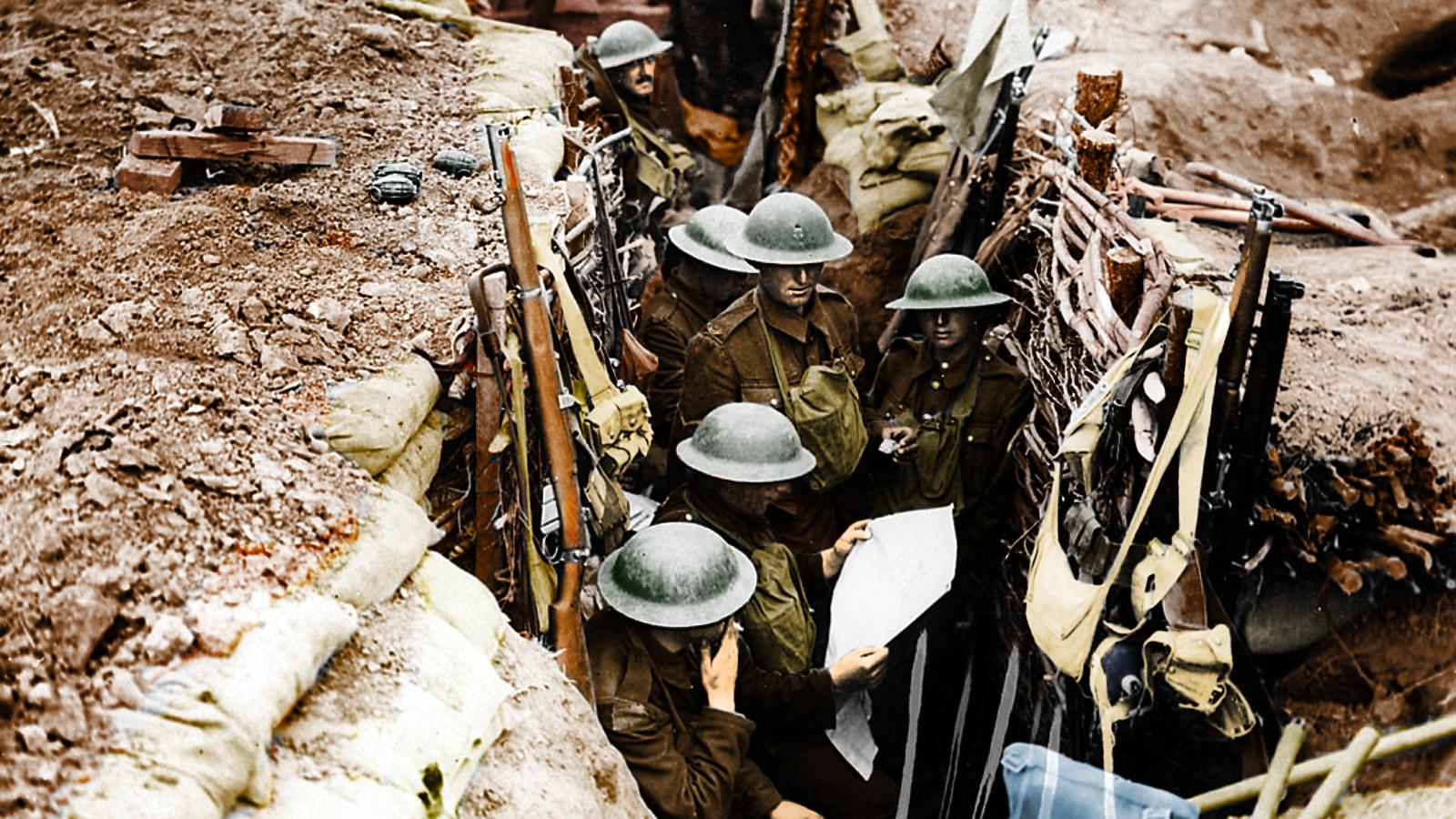 Британские солдаты в окопах