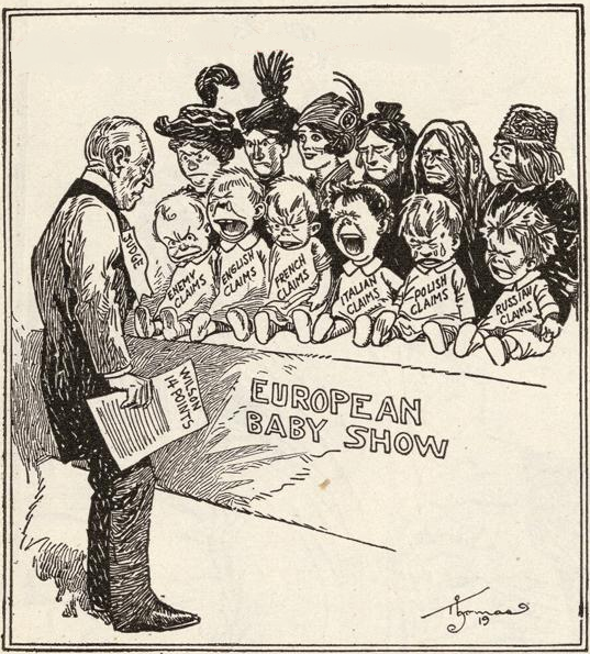 Берт Реннольоф Томас. 14 пунктов Вильсона. Карикатура. 1919