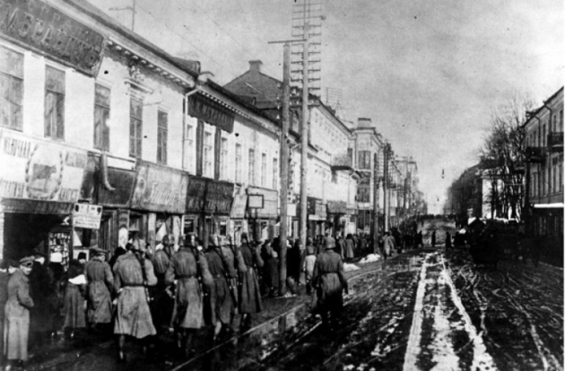Немецкие войска в оккупированном Минске. 1918