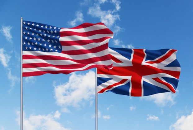 Флаги США и Великобритании