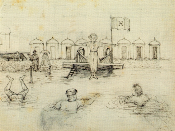 Наталья Александровна Герцен. Лиза Герцен на купании в Ницце. 1867