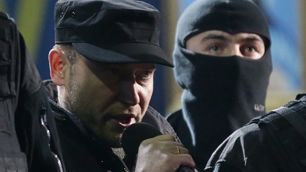 Ярош на Майдане. Февраль 2014 года