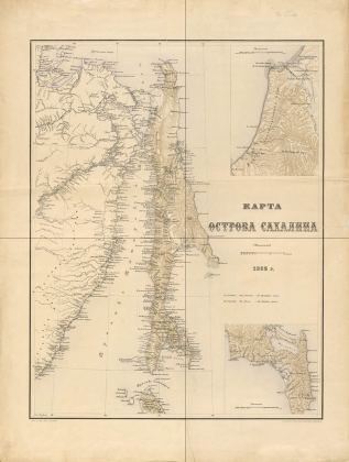 Карта острова Сахалин. 1885