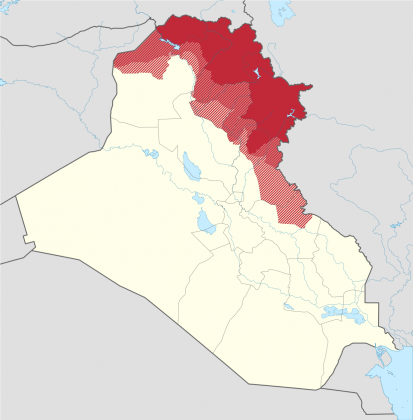 Районы проживания курдов в Ираке 
