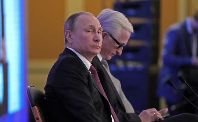 Владимир Путин и Александр Шохин на пленарном заседании съезда РСПП