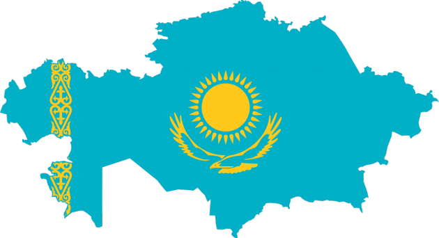 Карта-флаг Казахстана 