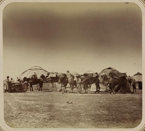 Фотография казахского аула, сделана в 1871 или 1872 году