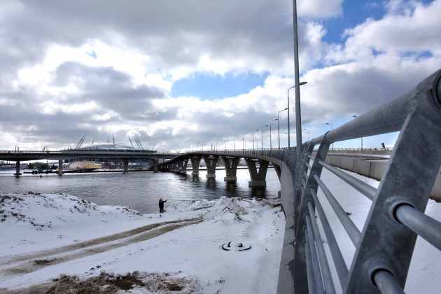 Яхтенный мост на Крестовский остров откроют к Дню рождения Петербурга